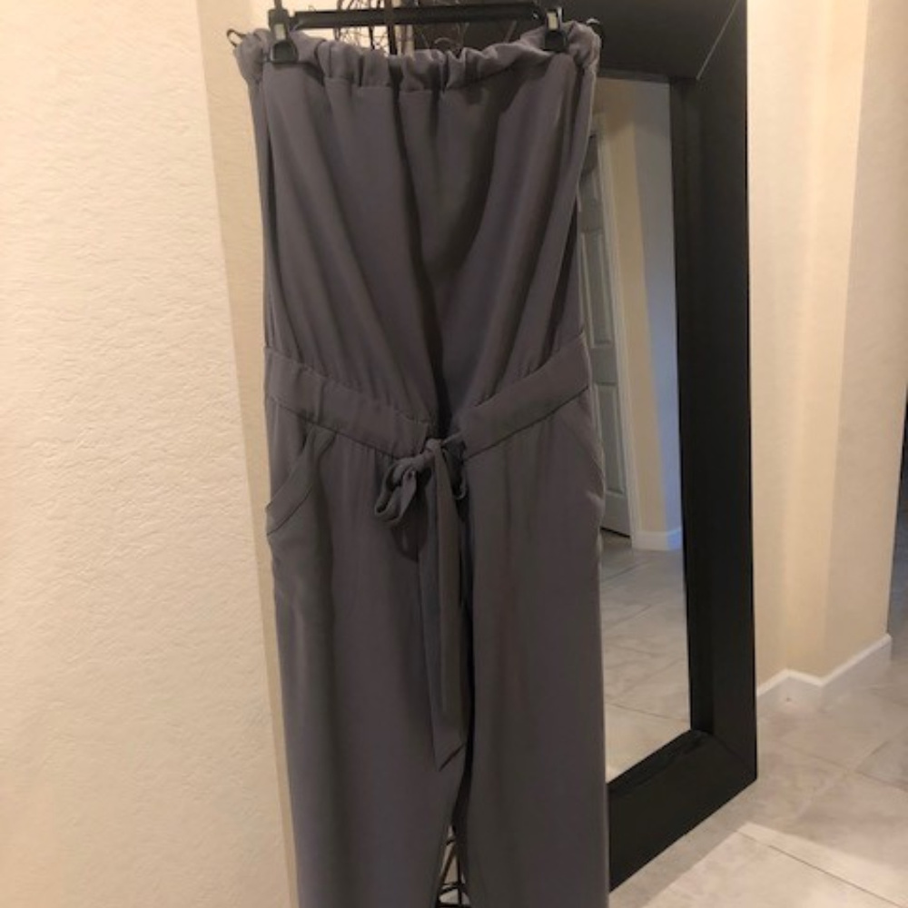 Charcoal BEBE Jumpsuit Strapless